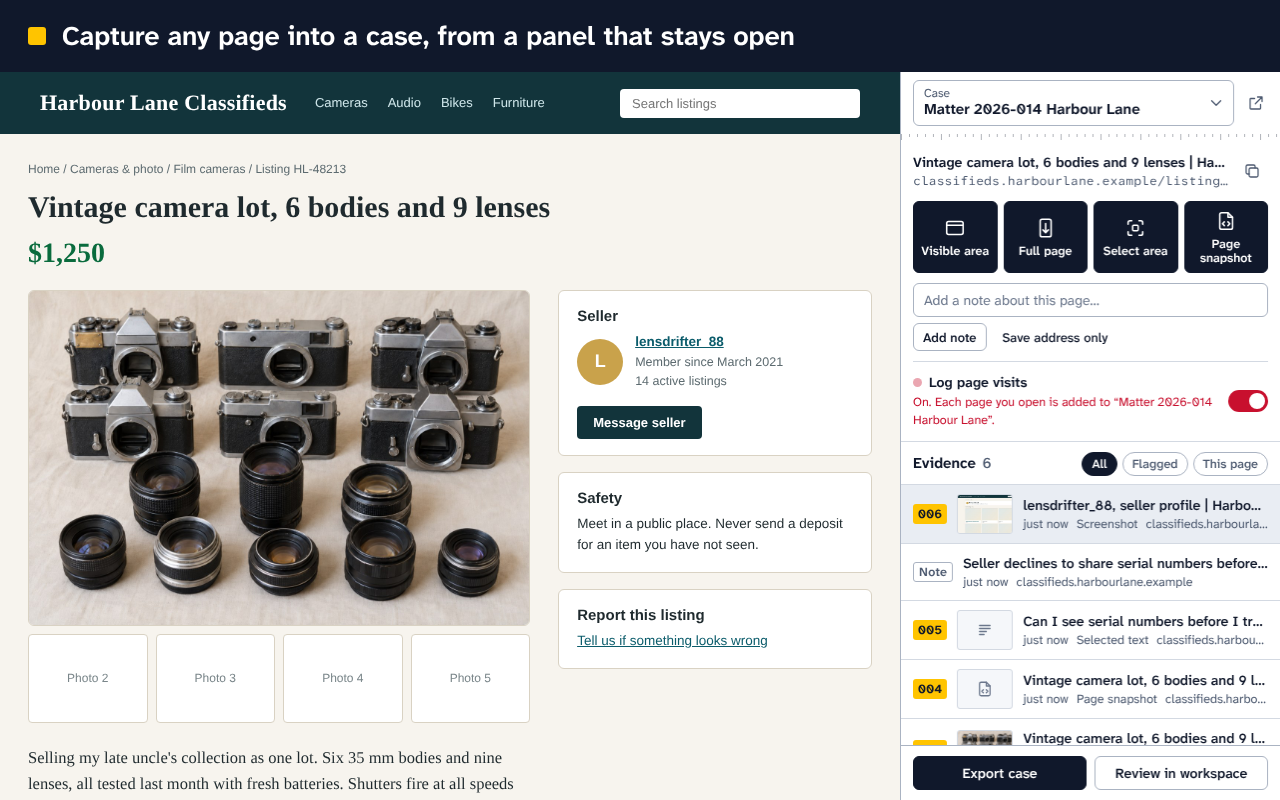 WebInvestigator: Web Evidence Capture - 截图 1