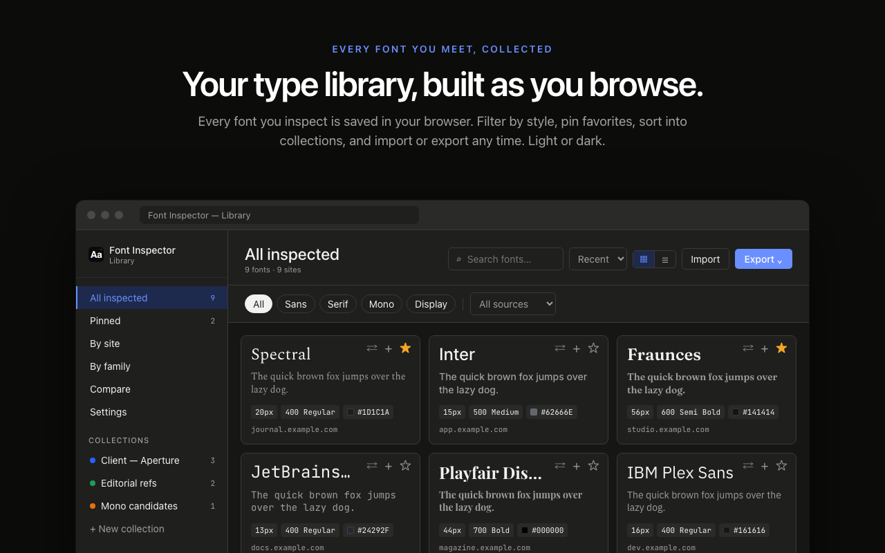 Font Inspector – 任意网站字体识别工具 - 截图 5