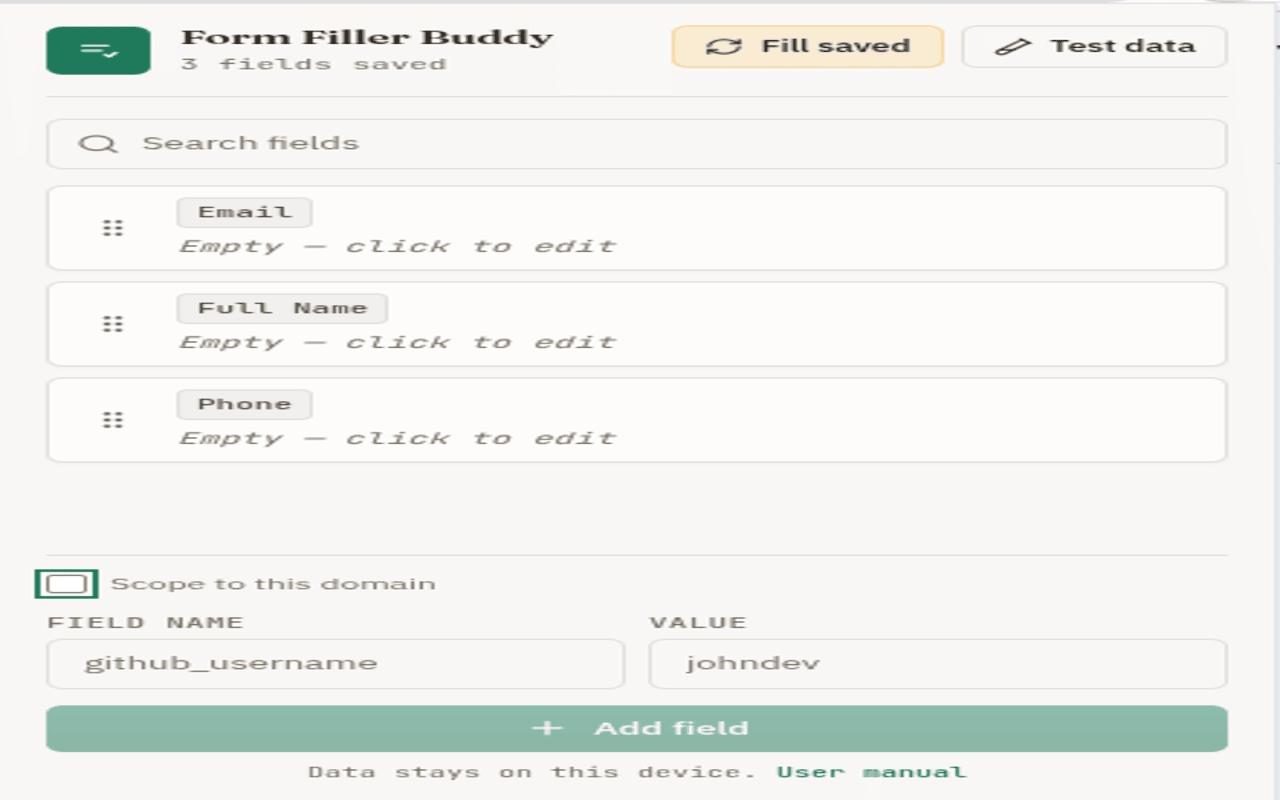 Form Filler Buddy - 截图 1