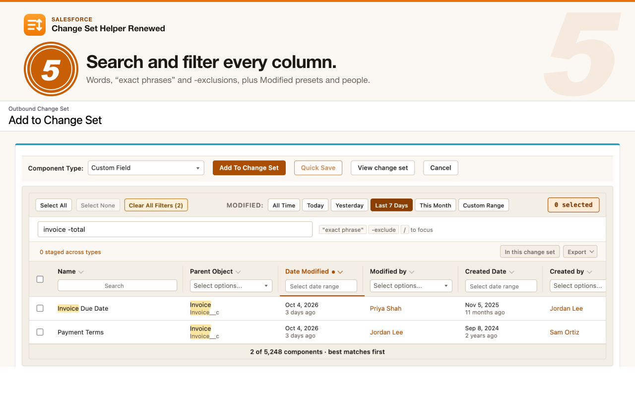 Salesforce Change Set Helper Renewed - 截图 3