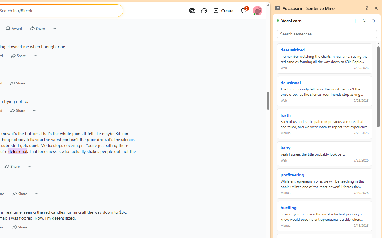 VocaLearn – Sentence Miner - 截图 3