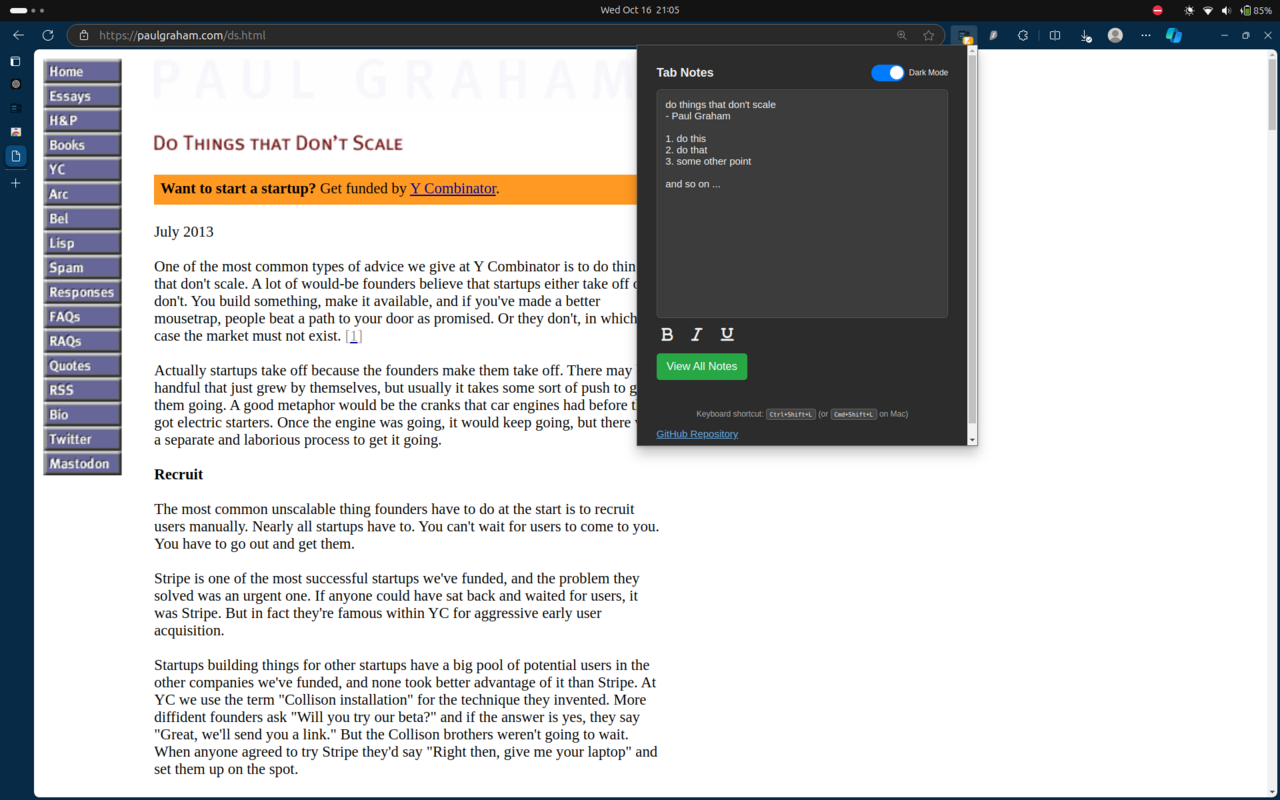 Tab Notes - 截图 1
