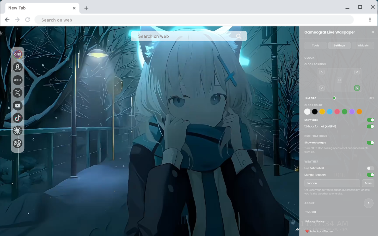 Anime Girl Live Wallpaper - 截图 2