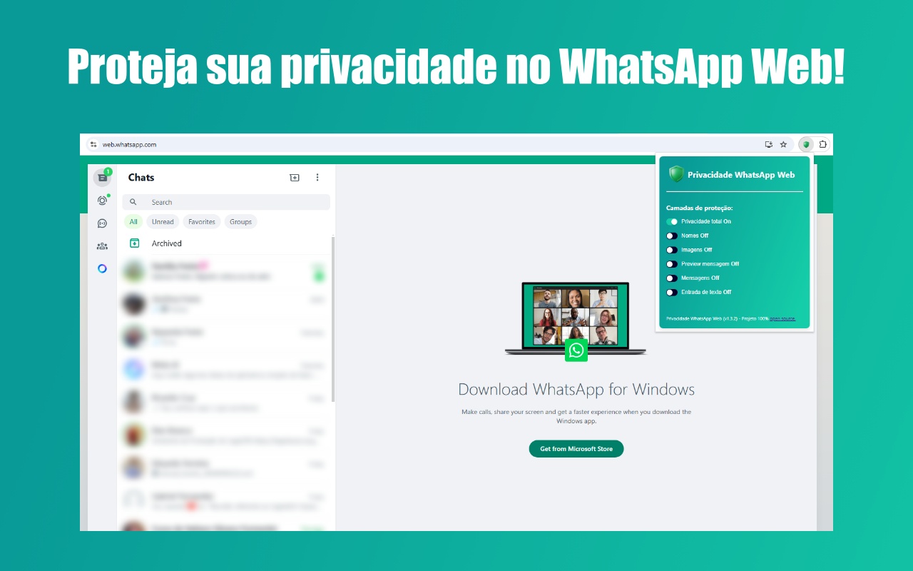 PWW - Privacidade WhatsApp Web - 截图 1