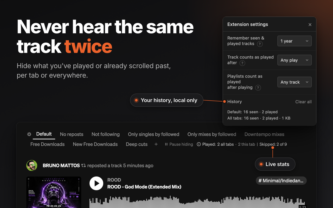 SoundCloud Feed Filter Extended - 截图 3