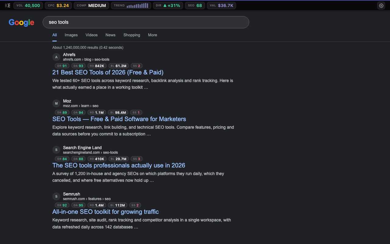 KWS Everywhere — Keyword Research Tool: Search Volume, CPC & SEO - 截图 4