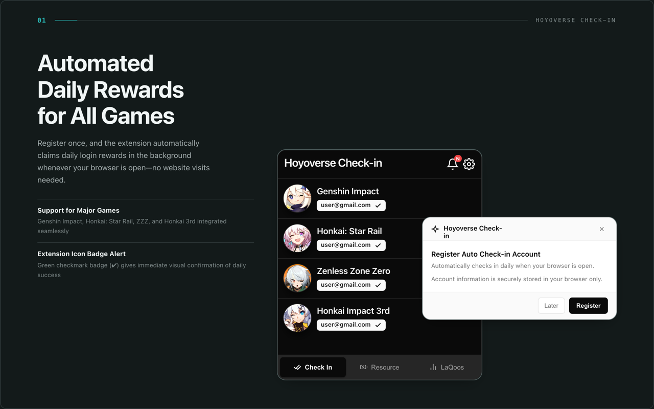 Hoyoverse Check-in - 截图 1