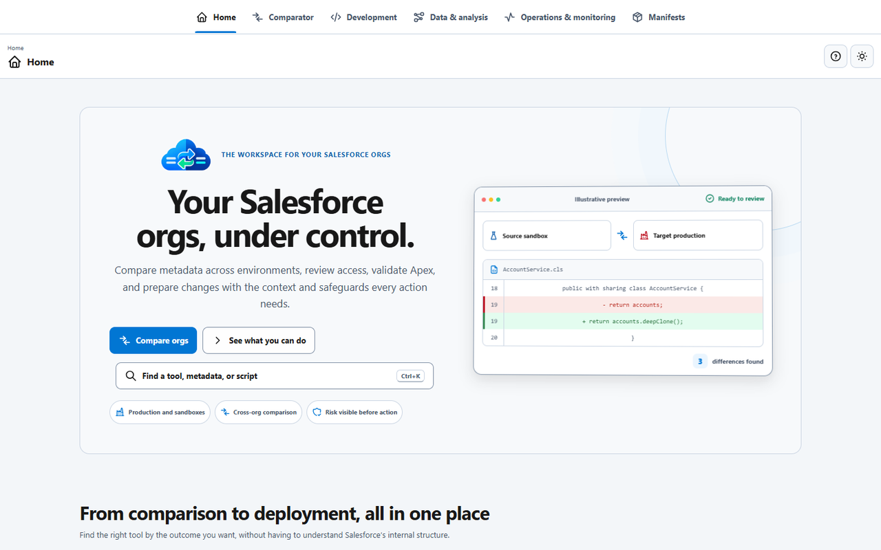 Salesforce Org Compare - 截图 1