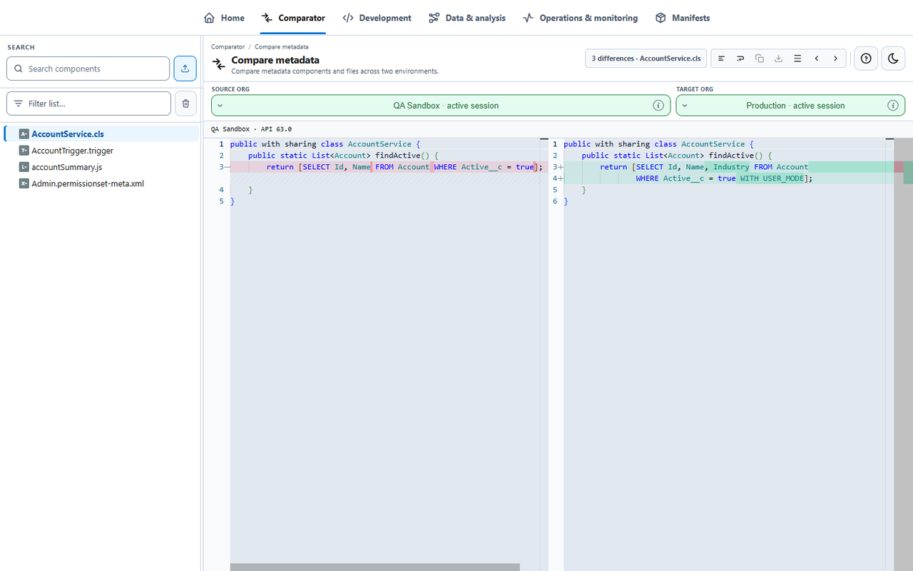 Salesforce Org Compare - 截图 2