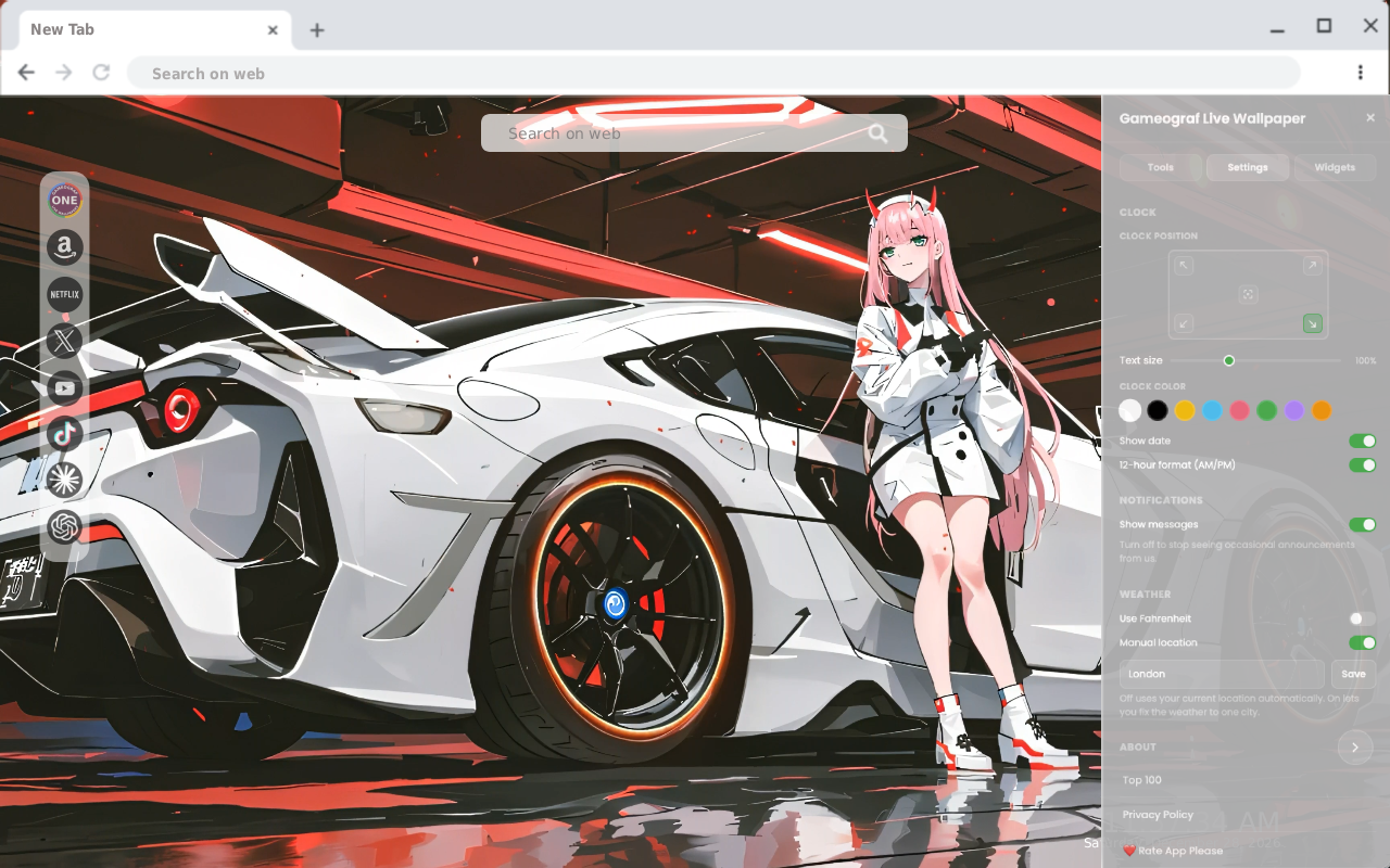 Zero Two Toyota GR 86 4K Live Wallpaper - 截图 2