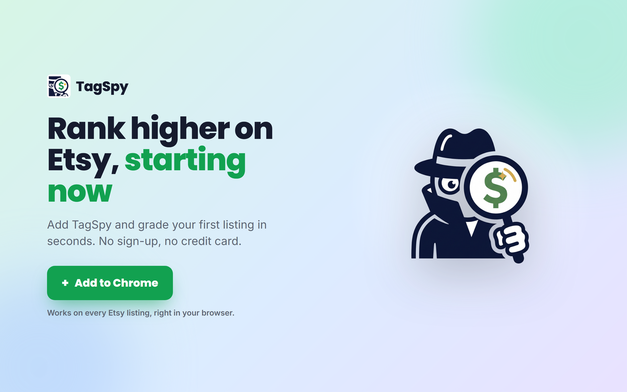 TagSpy: 查看任何Etsy商品的隐藏标签和SEO评分 - 截图 4