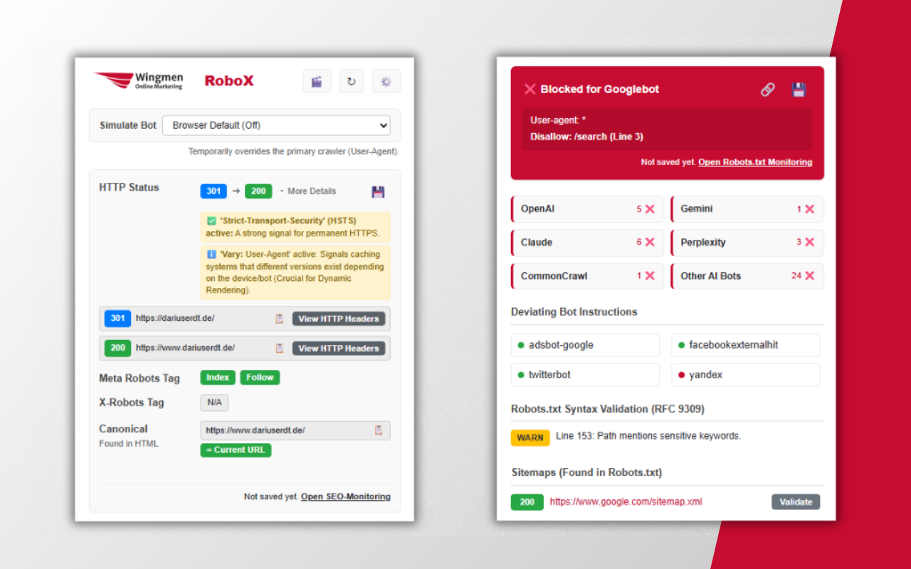 RoboX - Live Robots & Technical SEO Checker - 截图 1