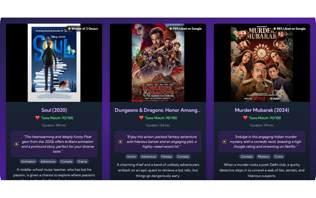 CineMan AI: IMDb & RT Ratings on Netflix, Prime & Disney+ - 截图 2