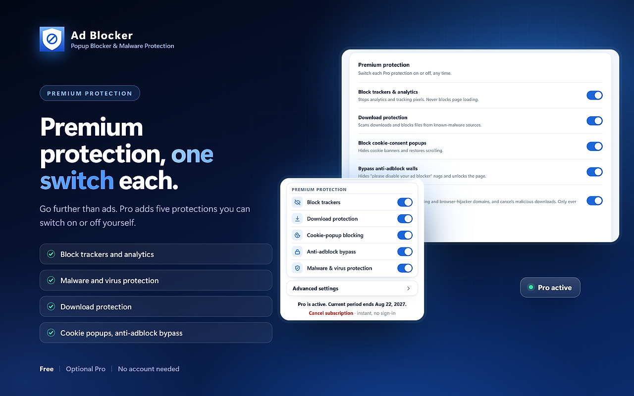 AdBlocker: Block Ads, Pop-ups, Trackers & Malware across the web - 截图 3