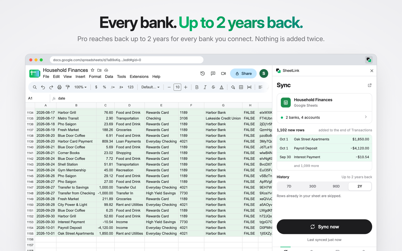 SheetLink: Sync Bank Transactions to Google Sheets - 截图 2