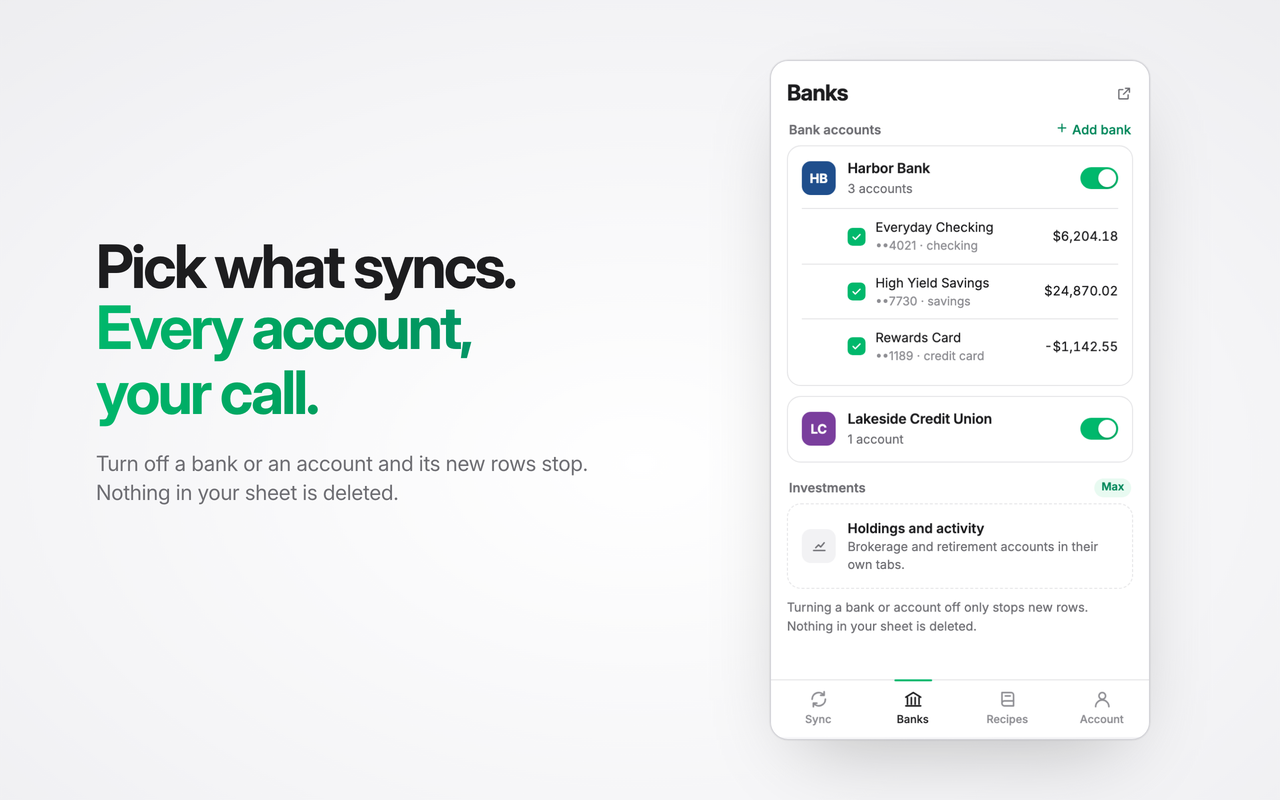 SheetLink: Sync Bank Transactions to Google Sheets - 截图 3