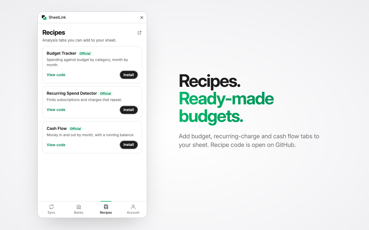 SheetLink: Sync Bank Transactions to Google Sheets - 截图 5