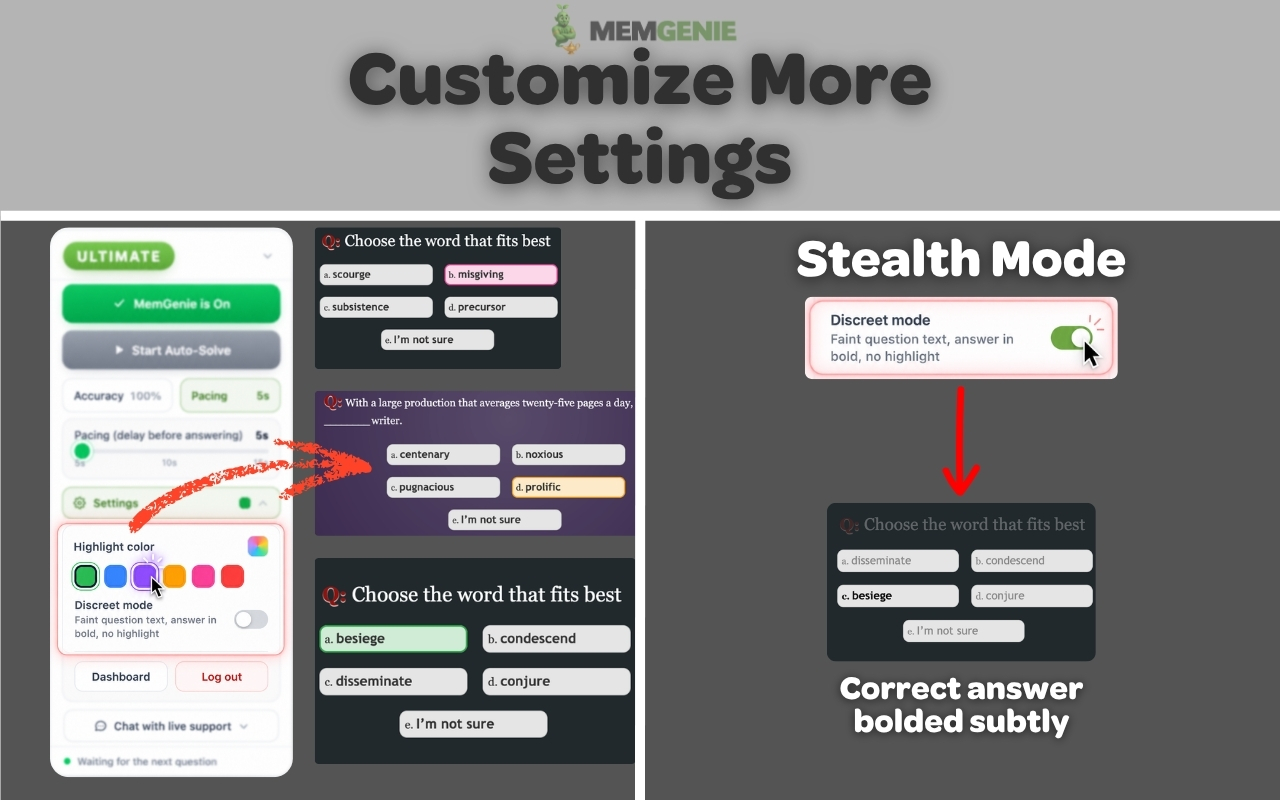 MemGenie — #1 Membean Hack: Auto Answer Bot, Quiz Solver & Answers - 截图 5