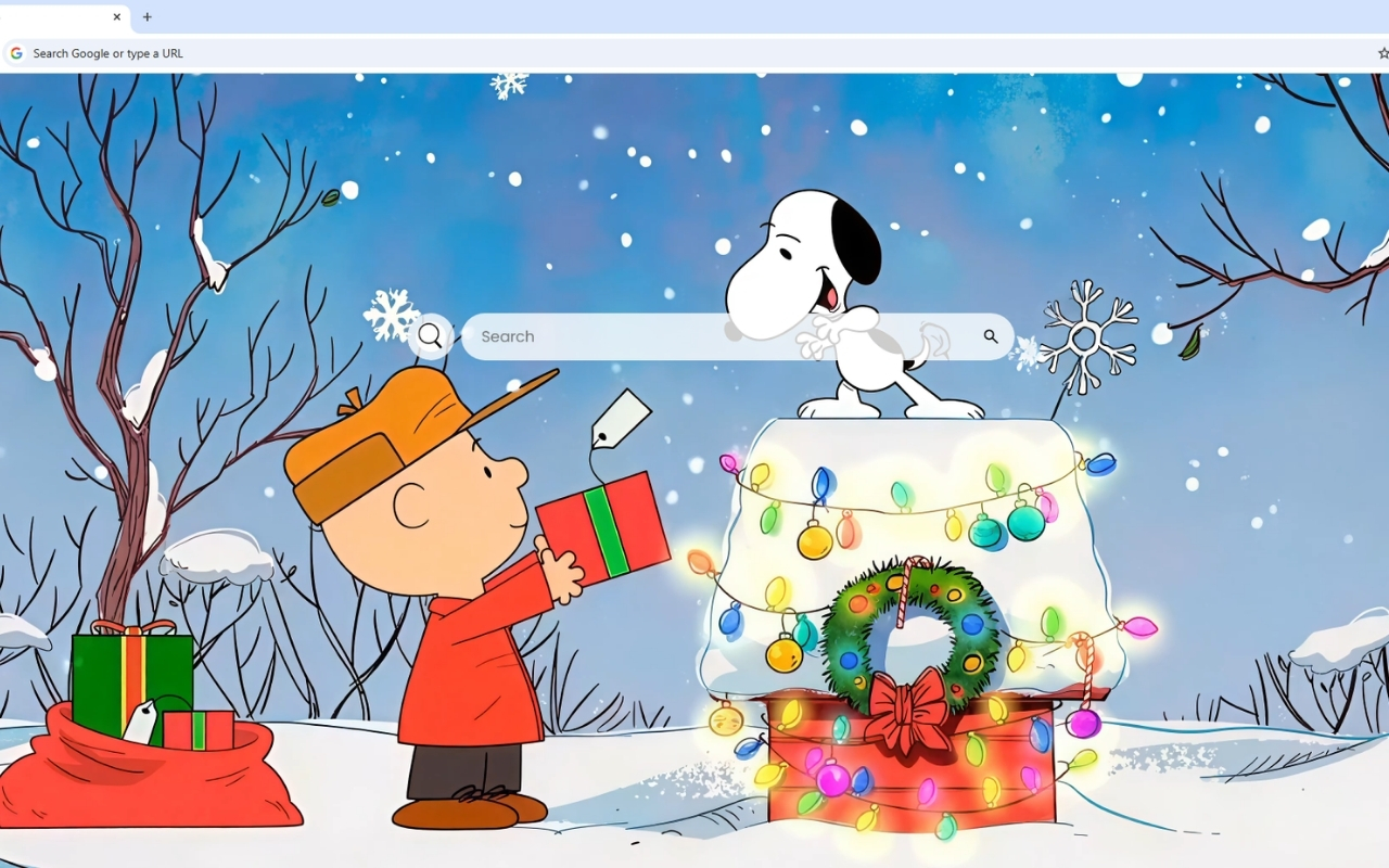 Snoopy Christmas Gift Charlie Brown Live Wallpaper - 截图 1