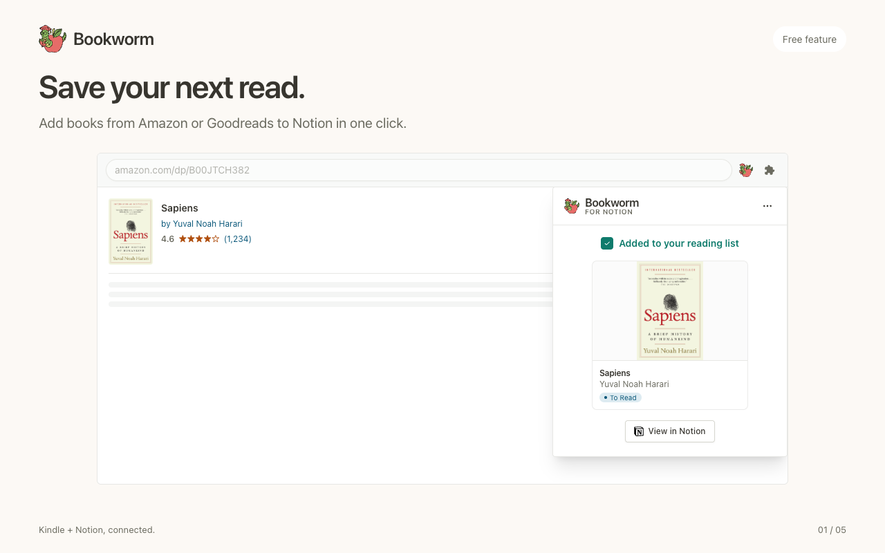 Bookworm for Notion - 截图 5