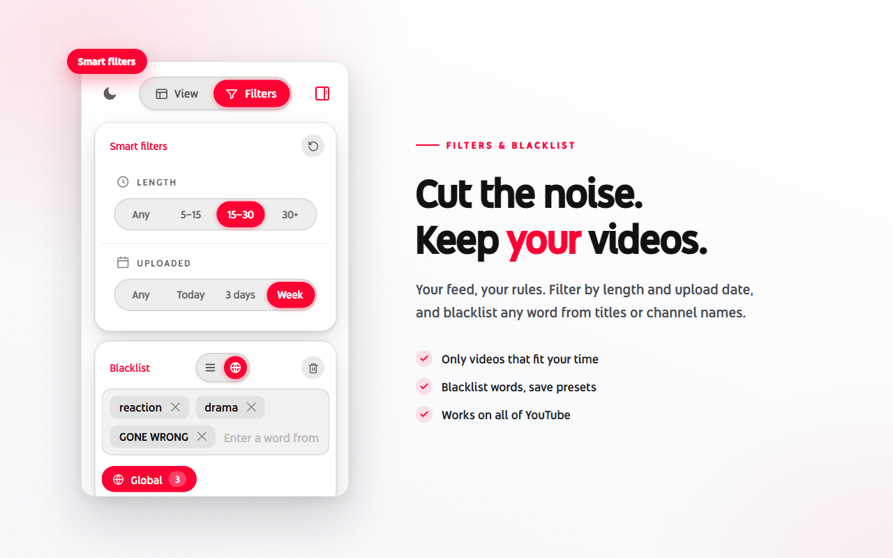 YouTube List View Mode - 截图 2