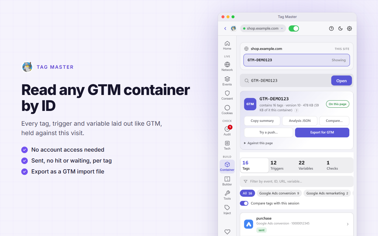 Tag Master – GTM & GA4 Debugger, DataLayer Inspector - 截图 5