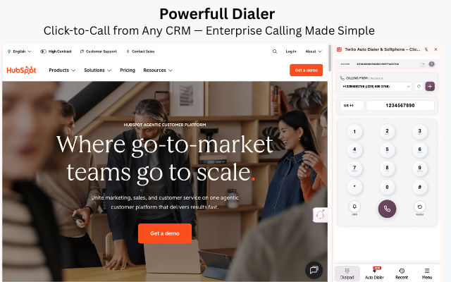 Twilio Auto Dialer & Softphone – CRM, Click-to-Call, SMS & Call History - 截图 4