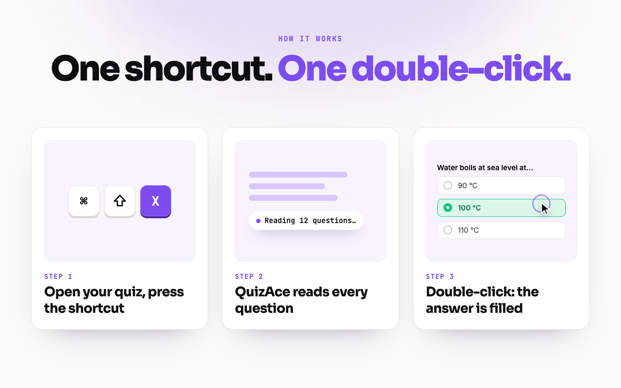 QuizAce: AI Quiz Solver for Canvas, Blackboard, Moodle & Google Forms - 截图 2