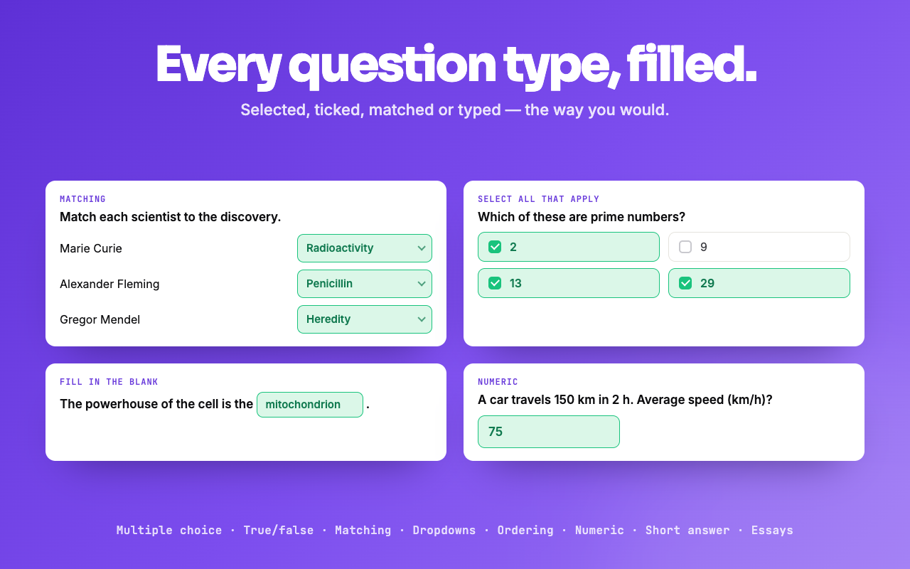 QuizAce: AI Quiz Solver for Canvas, Blackboard, Moodle & Google Forms - 截图 4