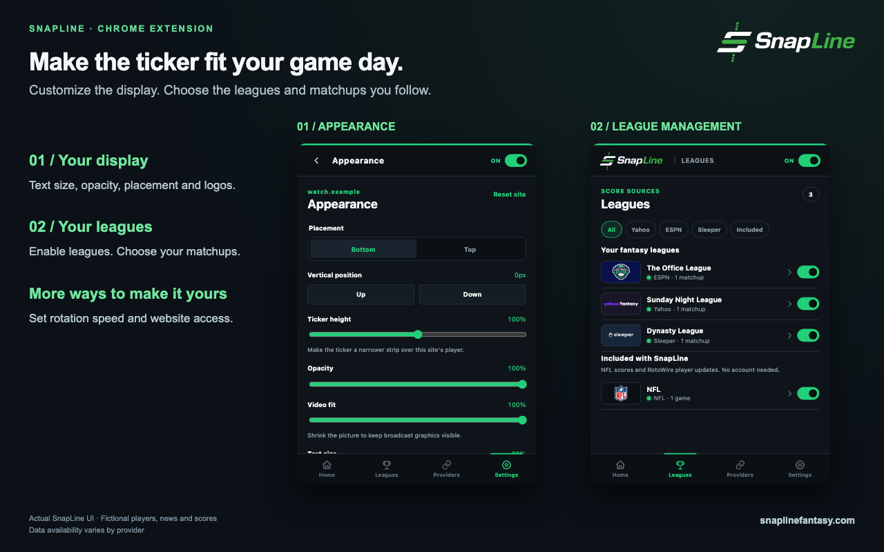SnapLine - Fantasy Football Ticker - 截图 5