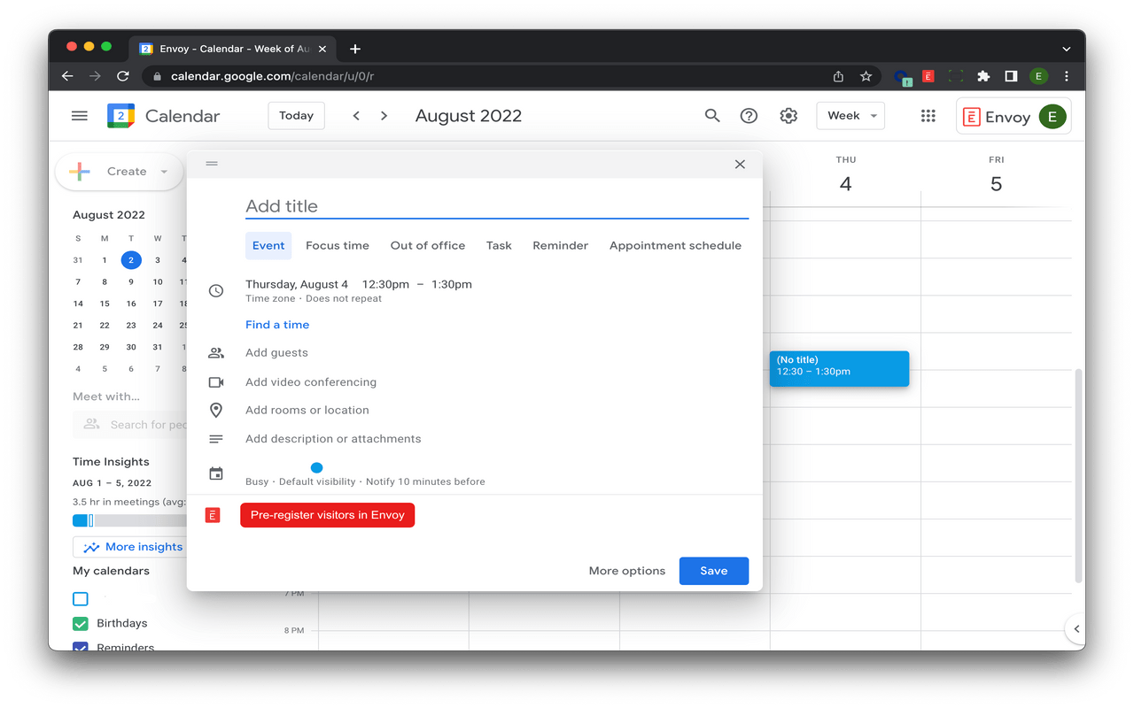 Envoy for Google Calendar - 截图 2