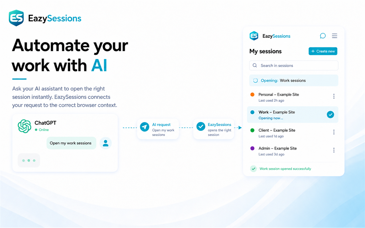 EazySessions - Multi-Login, Sessions Management with AI - 截图 2