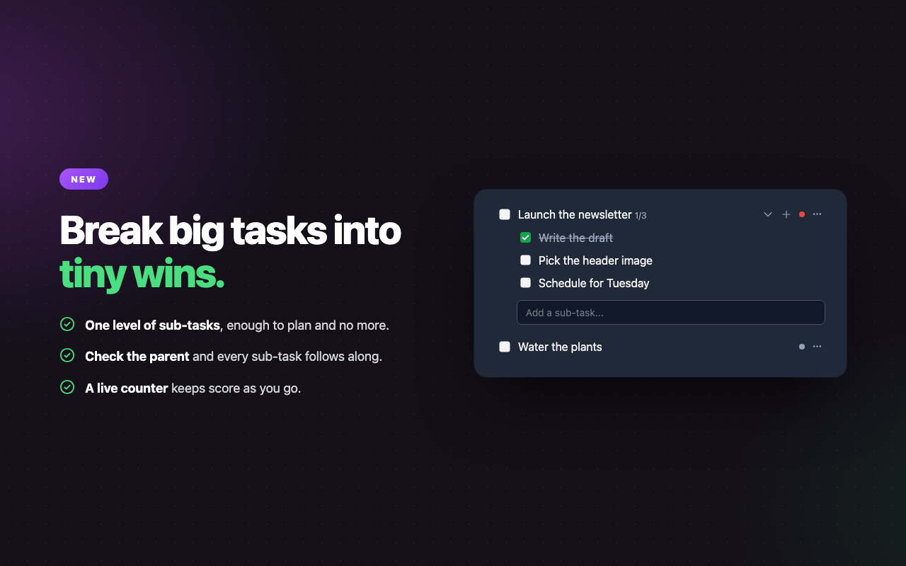 Tiny Tasks: a modern todo list app - 截图 4