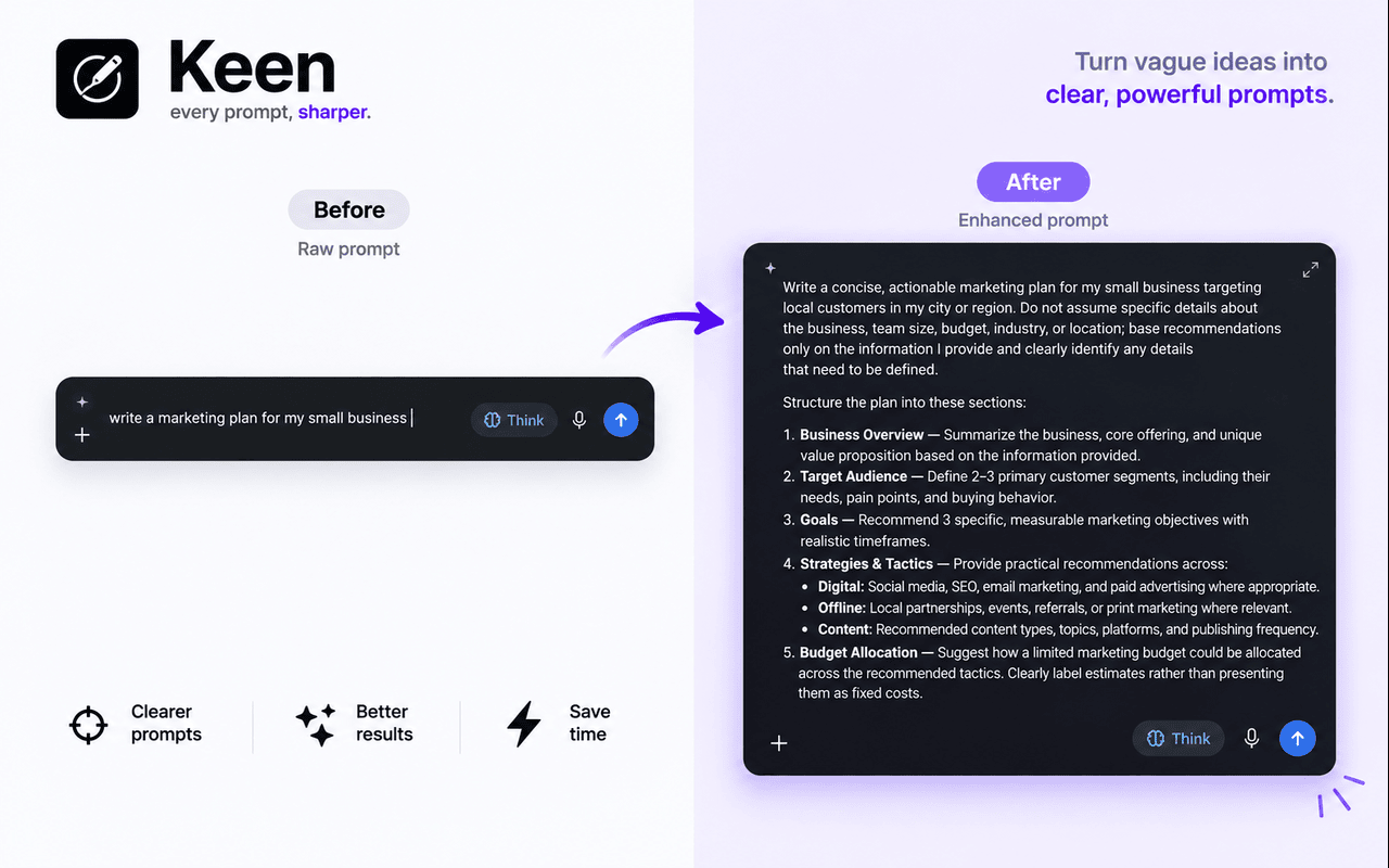 Keen — every prompt, sharper. - 截图 3