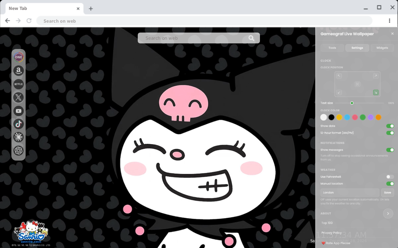 Sanrio Kuromi Big Grin Retro Live Wallpaper - 截图 2