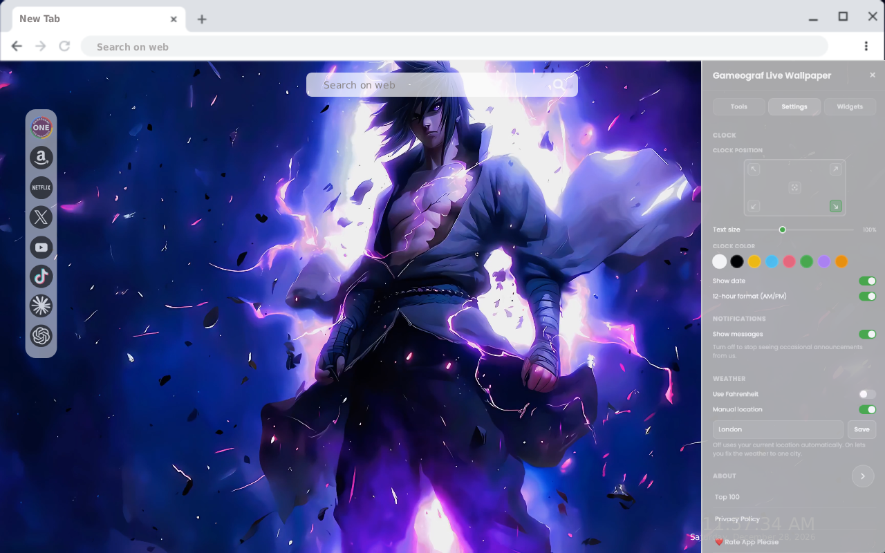 Sasuke Uchiha Live Wallpaper - 截图 2