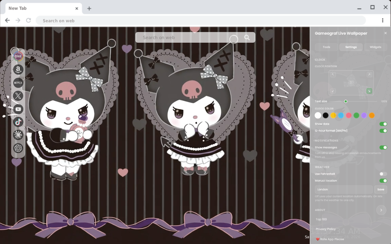 Gothic Lolita Kuromi Background from Sanrio - 截图 2