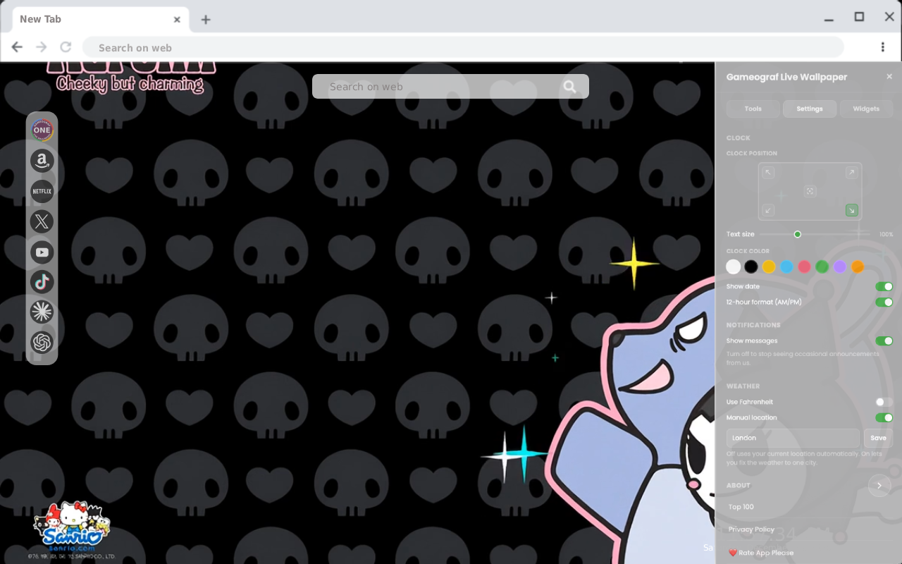Kuromi Cheeky but Charming live Wallpaper - 截图 2