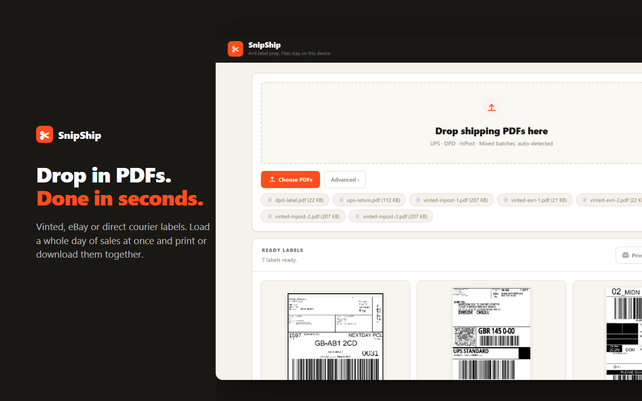 SnipShip – Shipping Label Cropper - 截图 4