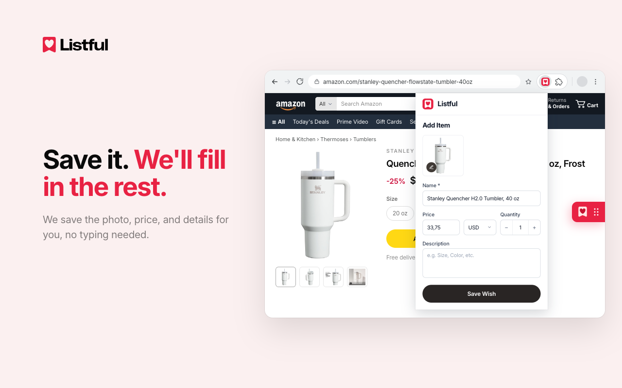 Listful: Wishlist Maker & Shopping - 截图 1