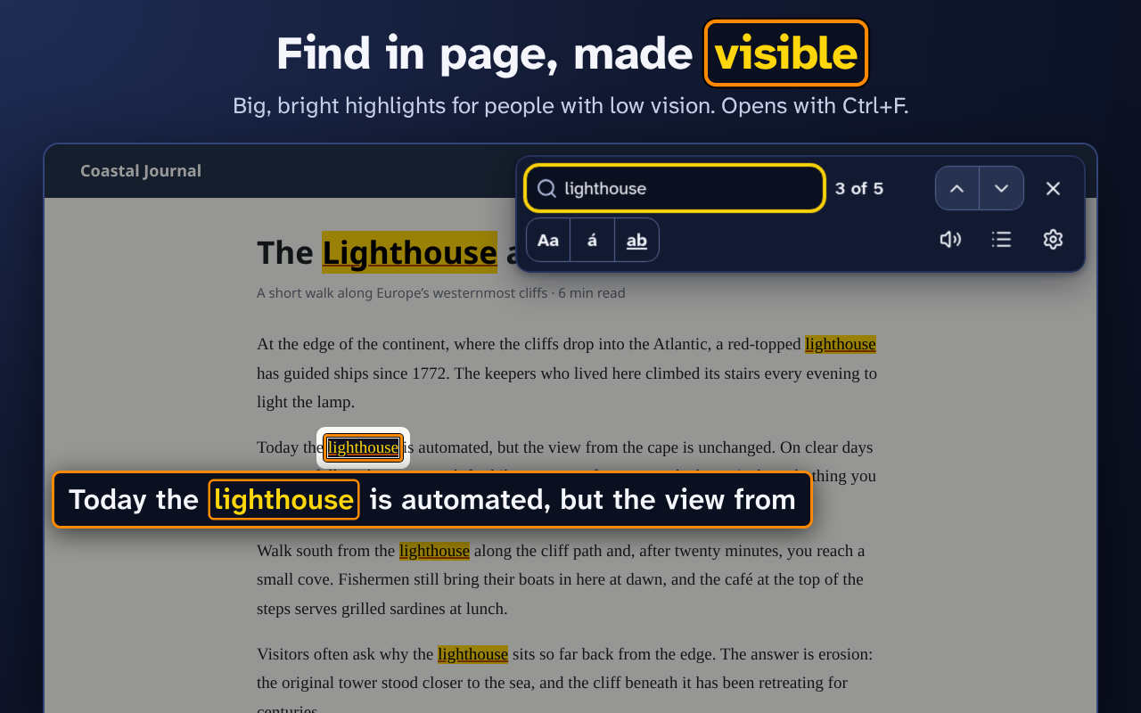 Accessible Find in Page - 截图 1