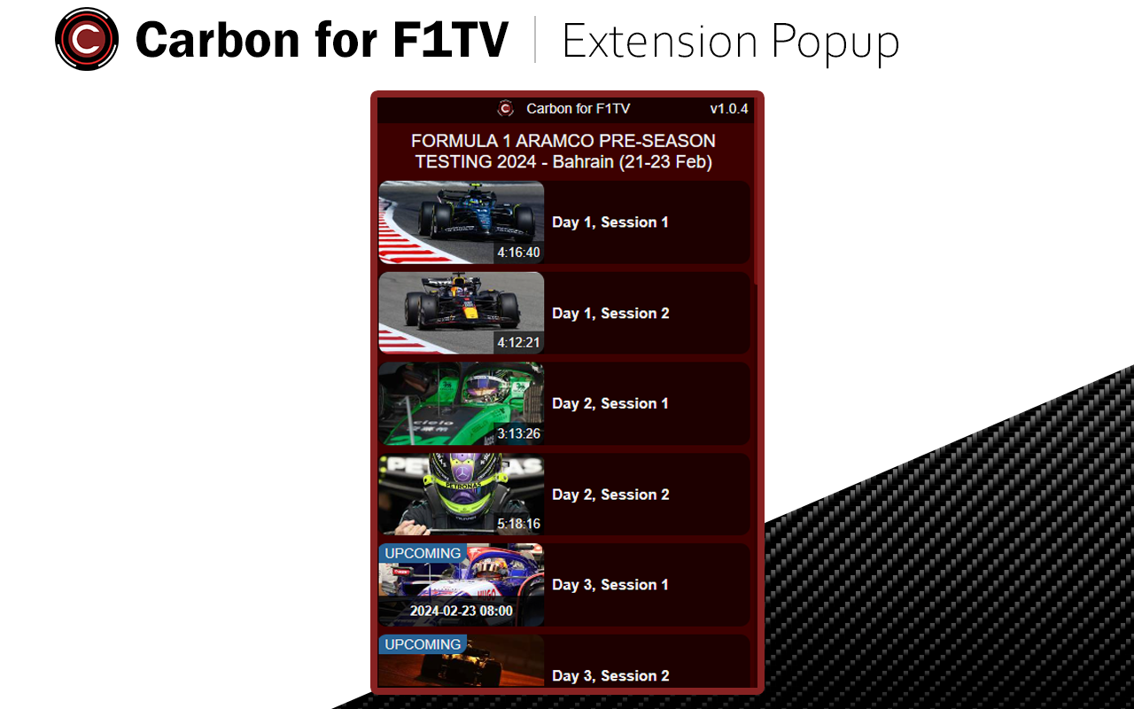 Carbon for F1TV - 截图 3