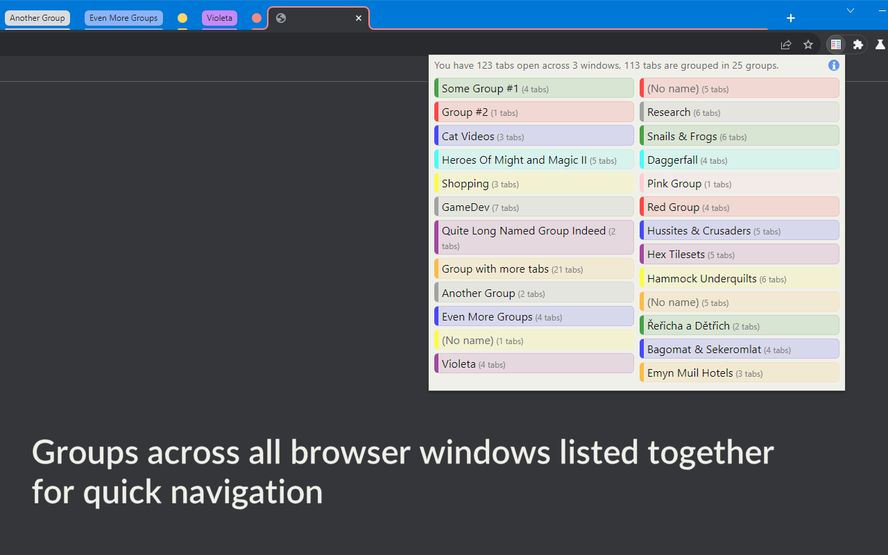 Tab Groups List - 截图 1