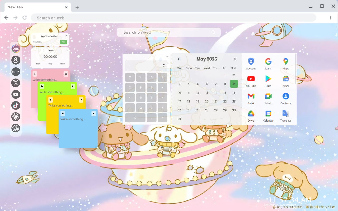 Cute Cinnamoroll Pastel Space Live Wallpaper - 截图 3