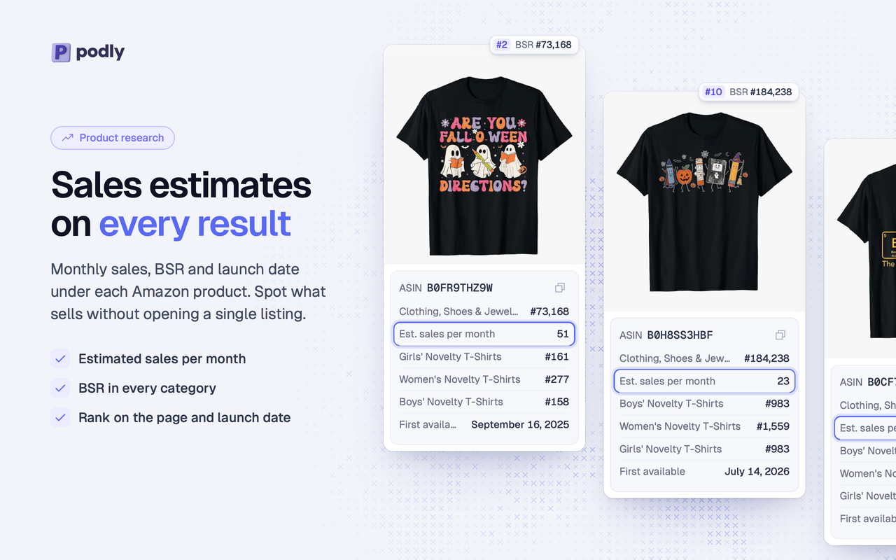 Podly - AI Toolset for Merch By Amazon - 截图 3
