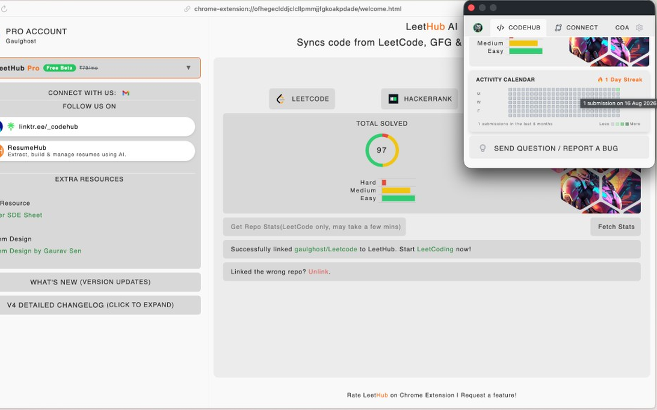 LeetHub AI - Sync LeetCode, GFG & HackerRank to GitHub - 截图 2