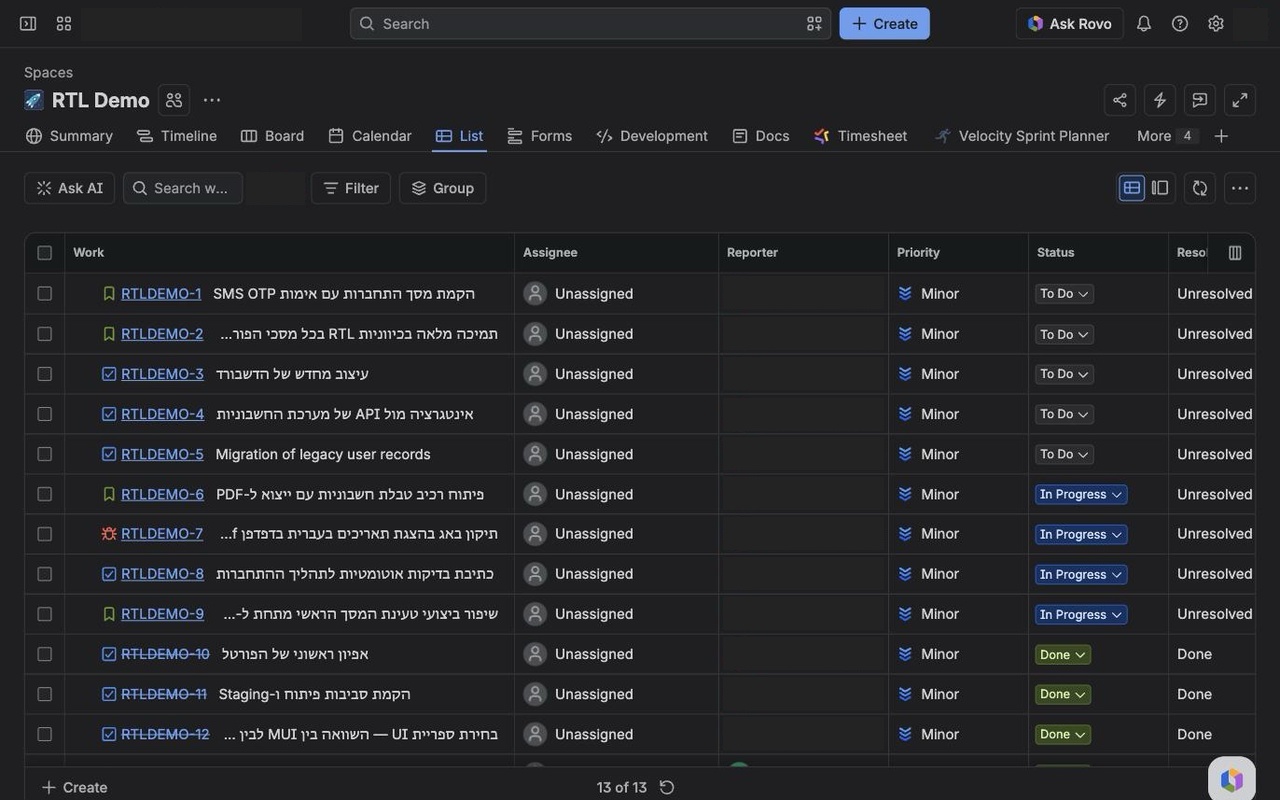 Jira Cloud RTL - 截图 4