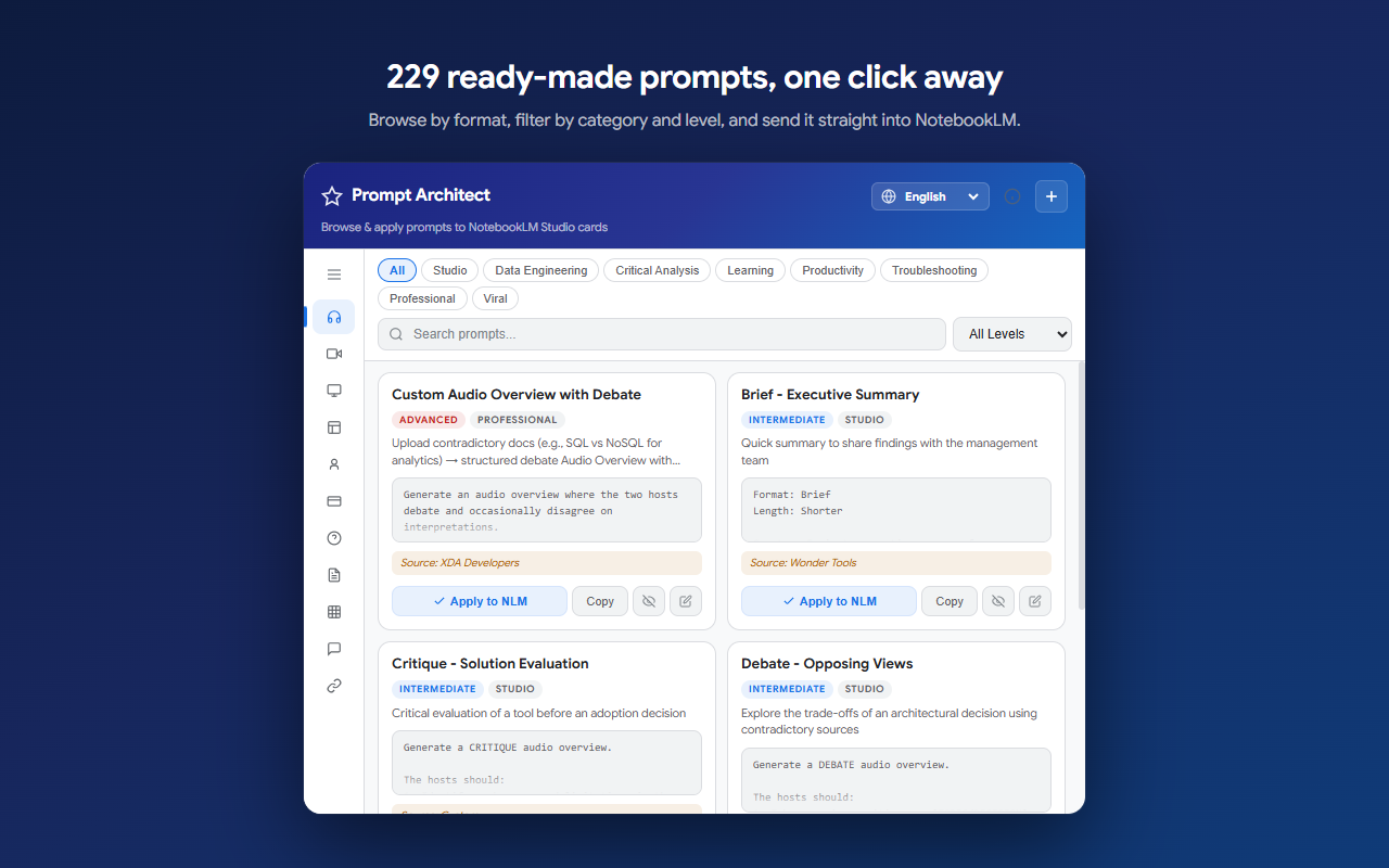 Prompt Architect for NotebookLM - 截图 1