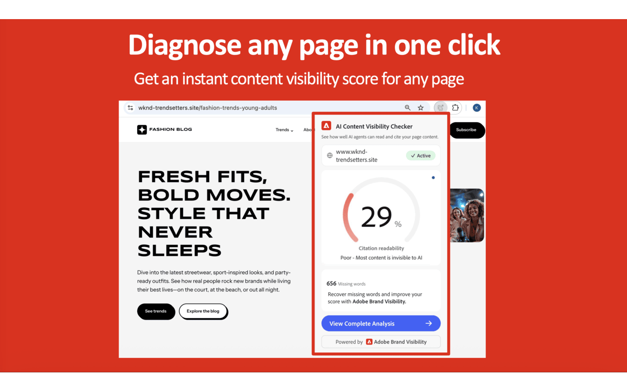 AI Content Visibility Checker, powered by Adobe Brand Visibility - 截图 2