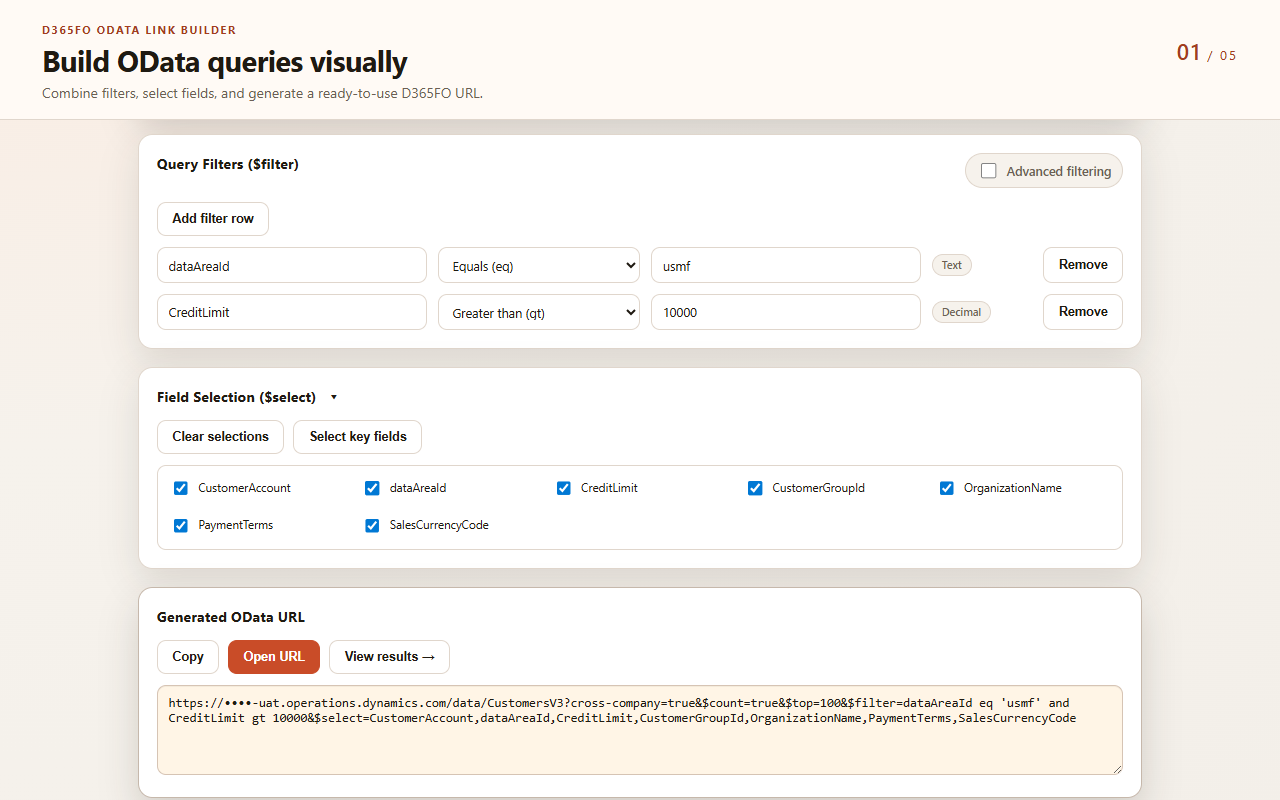D365FO OData Link Builder - 截图 1